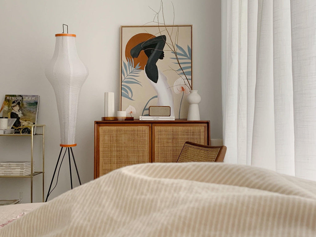 Akari 10A Rice Paper Floor Lamp, Japanese style, suitable for study, bedroom, and living spaces