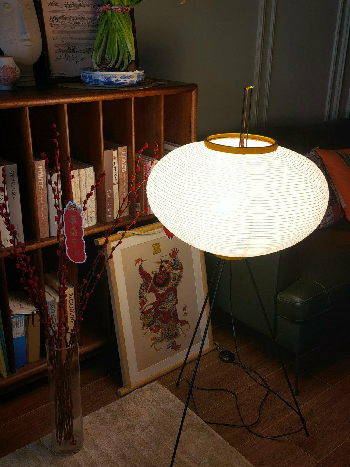 Akari 10A Rice Paper Floor Lamp, Japanese style, suitable for study, bedroom, and living spaces