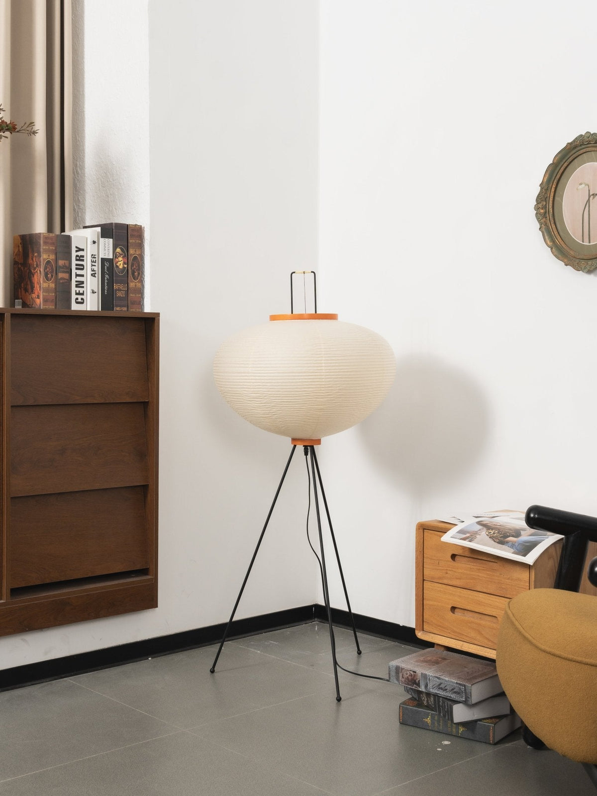 Akari 10A Rice Paper Floor Lamp, Japanese style, suitable for study, bedroom, and living spaces