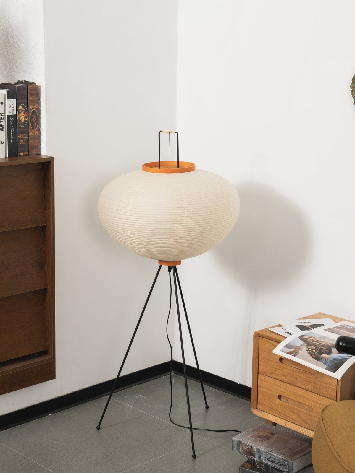 Akari 10A Rice Paper Floor Lamp, Japanese style, suitable for study, bedroom, and living spaces