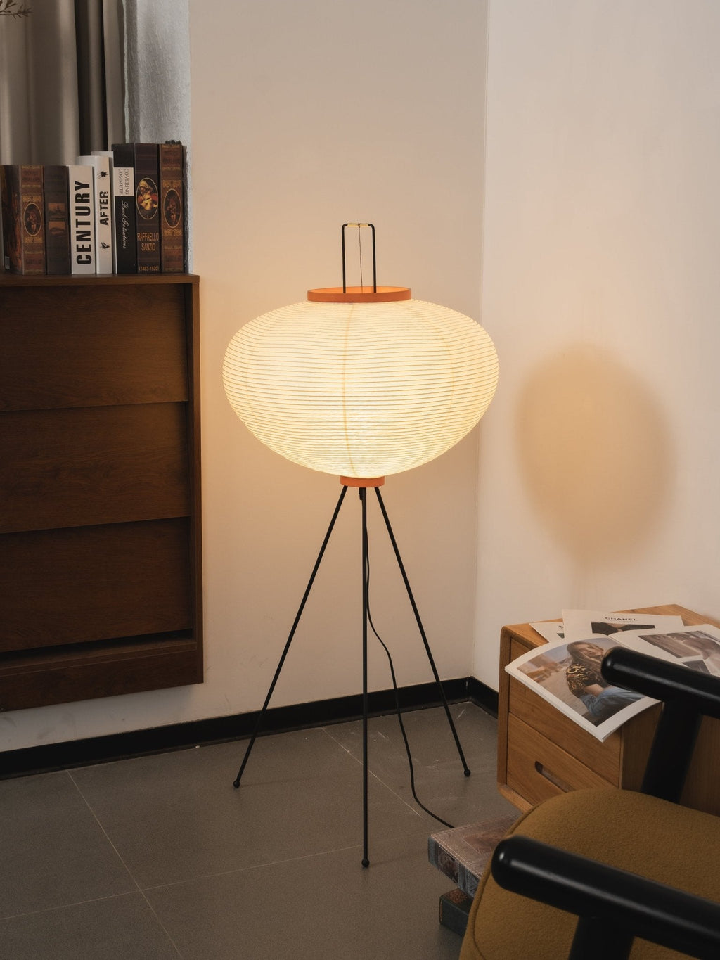 Akari 10A Rice Paper Floor Lamp, Japanese style, suitable for study, bedroom, and living spaces
