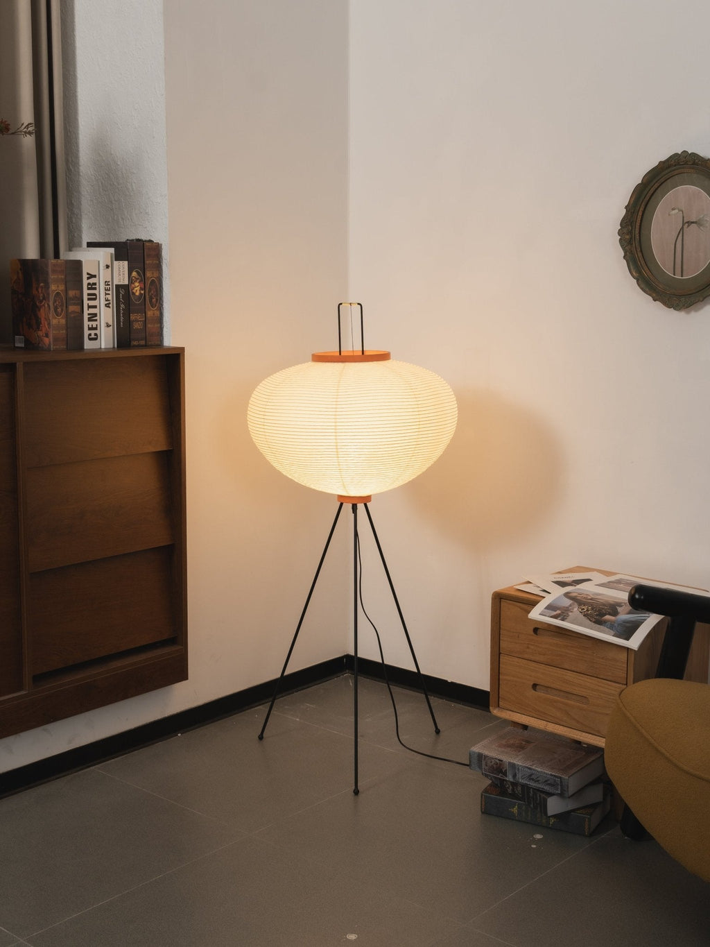 Akari 10A Rice Paper Floor Lamp, Japanese style, suitable for study, bedroom, and living spaces