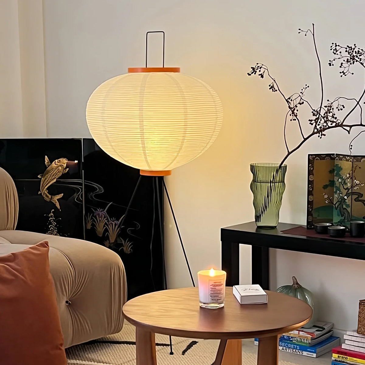 Akari 10A Rice Paper Floor Lamp, Japanese style, suitable for study, bedroom, and living spaces
