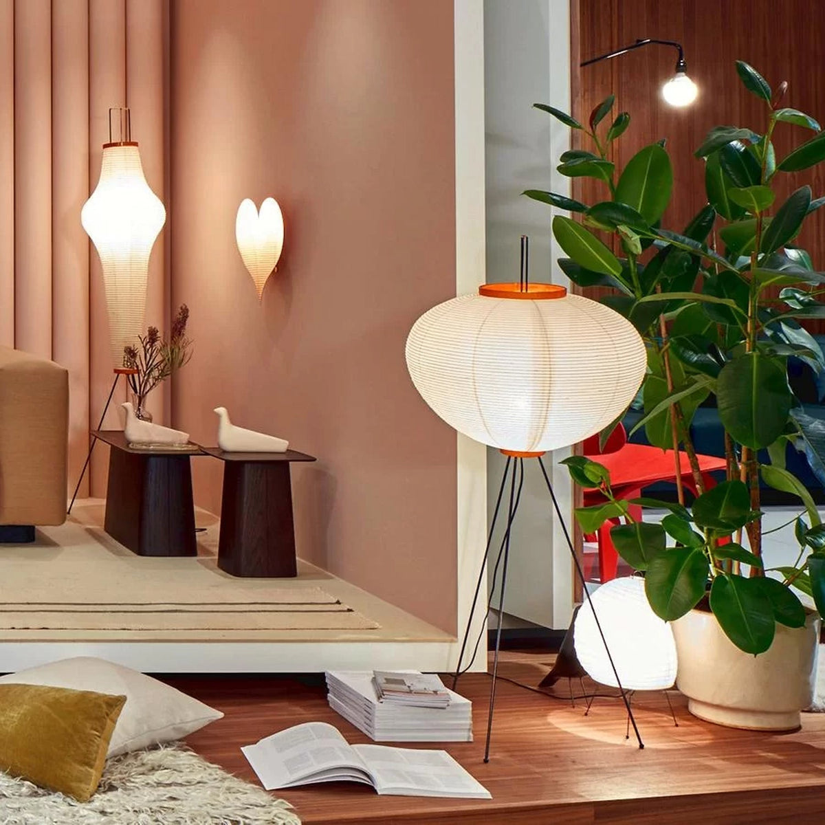 Akari 10A Rice Paper Floor Lamp, Japanese style, suitable for study, bedroom, and living spaces