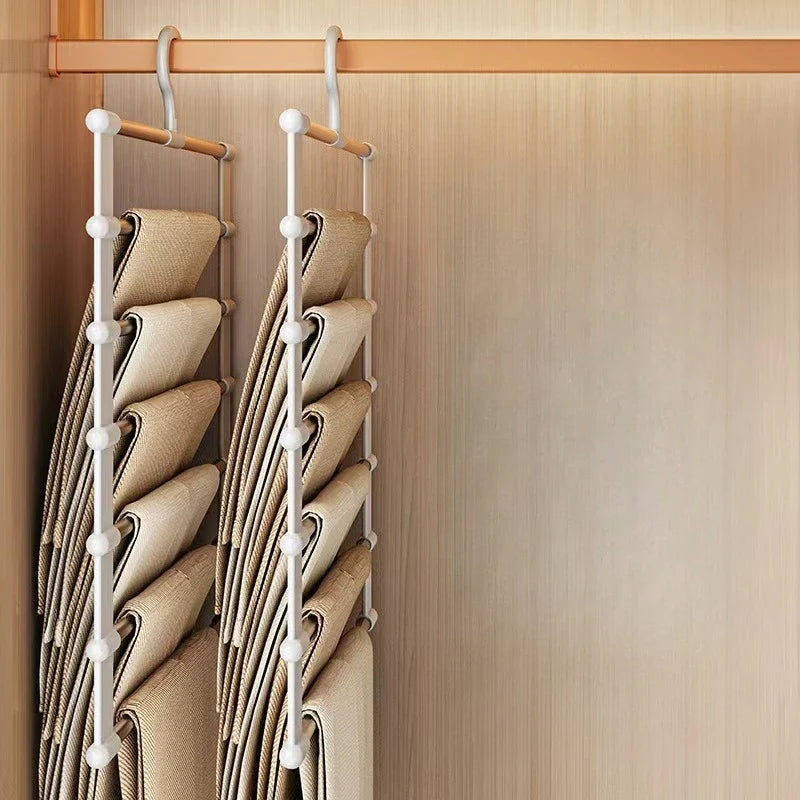 Multi-Layer Pants Hanger – Space-Saving Foldable Trouser Organizer