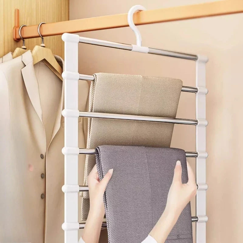 Multi-Layer Pants Hanger – Space-Saving Foldable Trouser Organizer