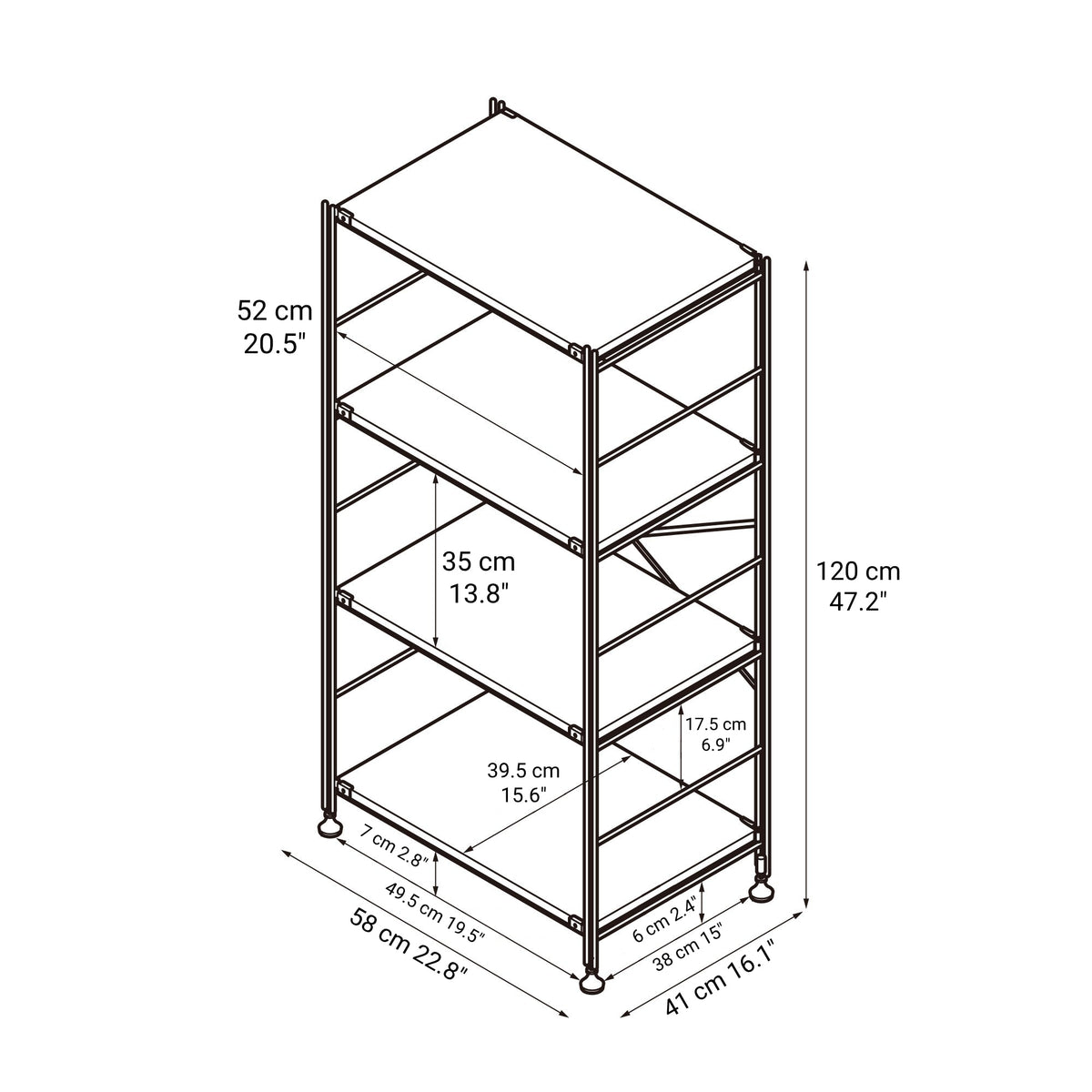 SUS Shelving Unit- Oak - Regular - Medium