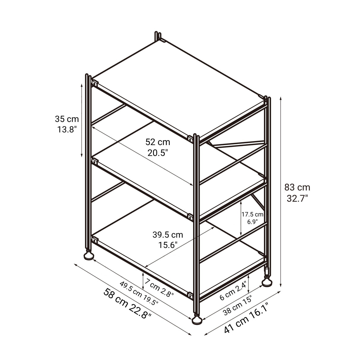 SUS Shelving Unit - Oak - Regular - Small