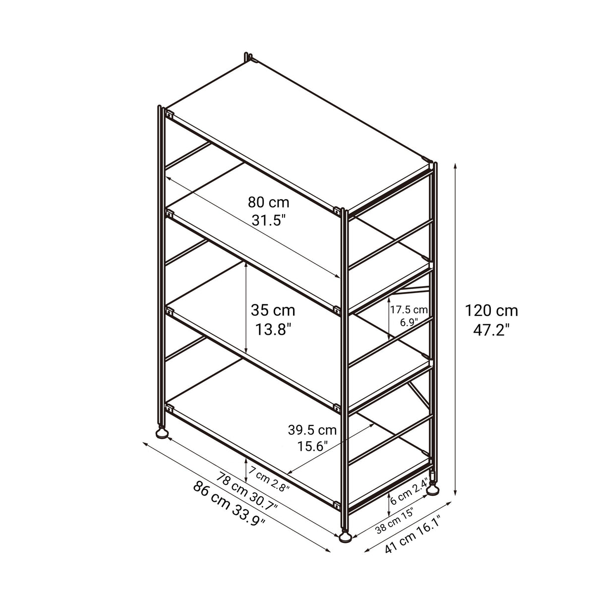 SUS Shelving Unit - Oak - Wide - Medium