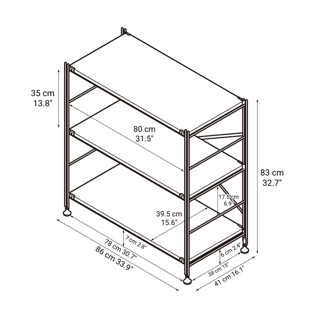 SUS Shelving Unit - Stainless Steel - Wide - Small