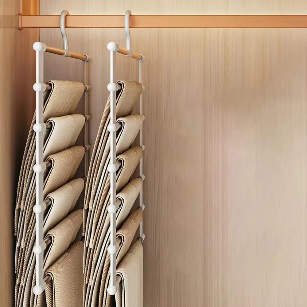 Multi-Layer Pants Hanger – Space-Saving Foldable Trouser Organizer