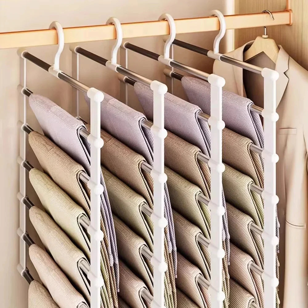 Multi-Layer Pants Hanger – Space-Saving Foldable Trouser Organizer