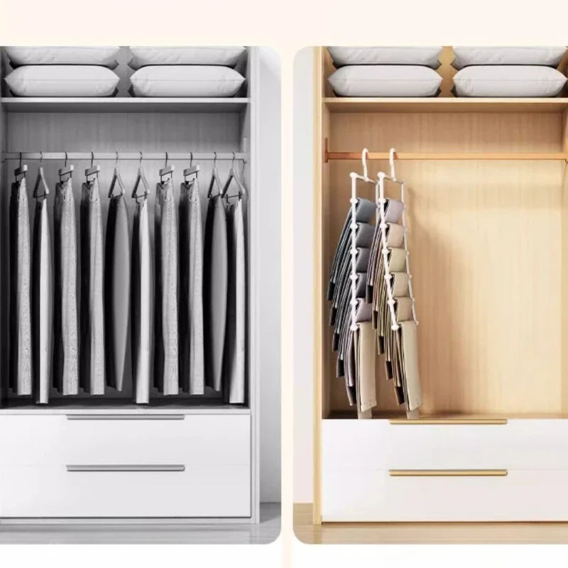 Multi-Layer Pants Hanger – Space-Saving Foldable Trouser Organizer