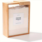 Food Storage Containers Two-Piece Bamboo Box Set with Sliding Lids and 101 oz Capacity per Container
