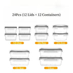 Food Storage Containers with Lids Airtight Plastic Meal Prep Containers Stackable Leak Proof BPA Free for Pantry Kitchen Refrigerator Freezer with Labels
