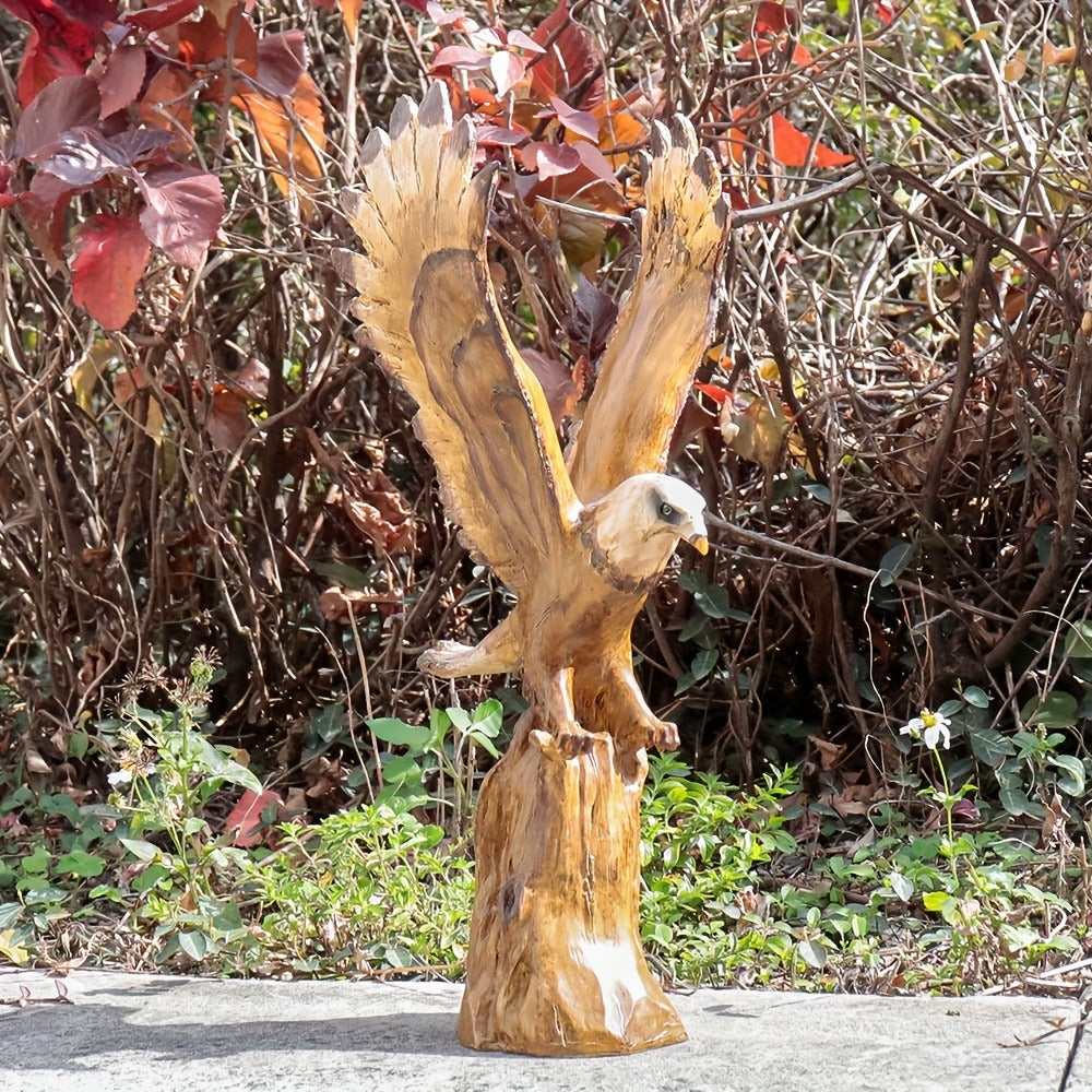 Eagle Statue 15.5-Inch Lifelike Resin Sculpture, Majestic Bald Eagle Figurine for Outdoor Garden, Patio, Yard & Indoor Home Decor — Classic Wildlife Art Accent, Housewarming & Holiday Gift