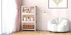 Storage Cabinet 49cm Foldable Rolling Organizer with Translucent Doors and Two to Five Layers