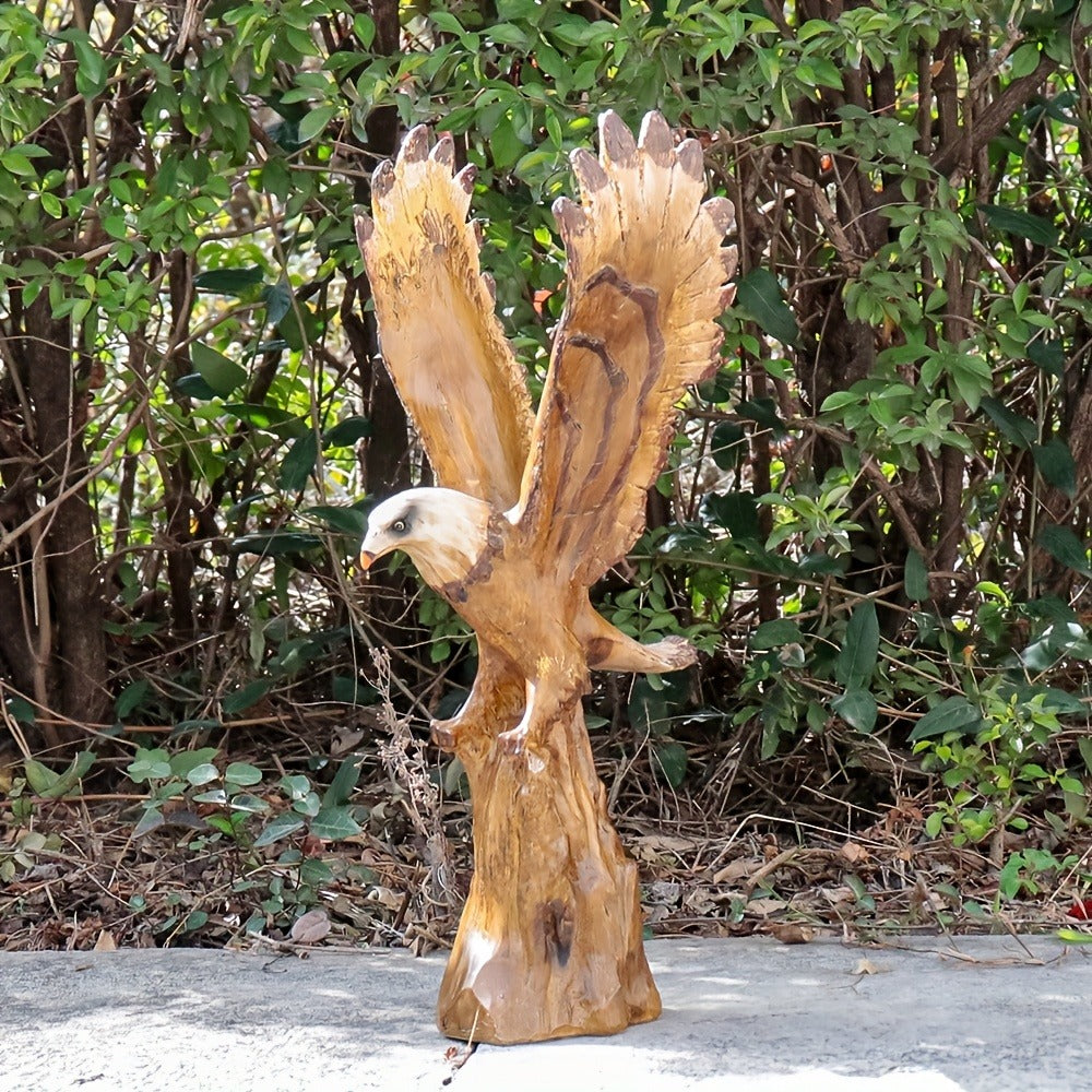 Eagle Statue 15.5-Inch Lifelike Resin Sculpture, Majestic Bald Eagle Figurine for Outdoor Garden, Patio, Yard & Indoor Home Decor — Classic Wildlife Art Accent, Housewarming & Holiday Gift