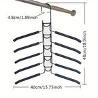Space Saving Hangers 5-in-1 Multi-Layer Metal Closet Organizer | Heavy Duty Non-Slip Foam Pads | 2 Pack Clothes Hanger for Coats Sweaters Suits T-Shirts Closet Space Saver