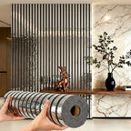 3D Mirror Slat Wall Panel Self-Adhesive Peel and Stick Gold Silver Metallic Grid Wall Sticker, for Entryways, Bedrooms and Living Spaces