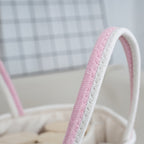 Oval Woven Rope Storage Basket, 14.17 x 9.06 x 6.69 Inches with Braided Handles and Divided Liner