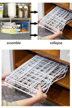 Wall Mount Foldable Storage Basket - Metal Organizer, Collapsible Space Saving for Kitchen Cabinet