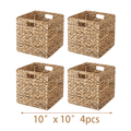 Water Hyacinth Storage Baskets with Seagrass and Paper Rope Options in 2- or 4-Pack Cube Sizes