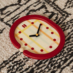 Red Grid Wall Clock