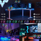 9.7-Inch RGB LED Wall and Desk Clock with Remote, Alarm, Date, Temperature and USB Power Cable