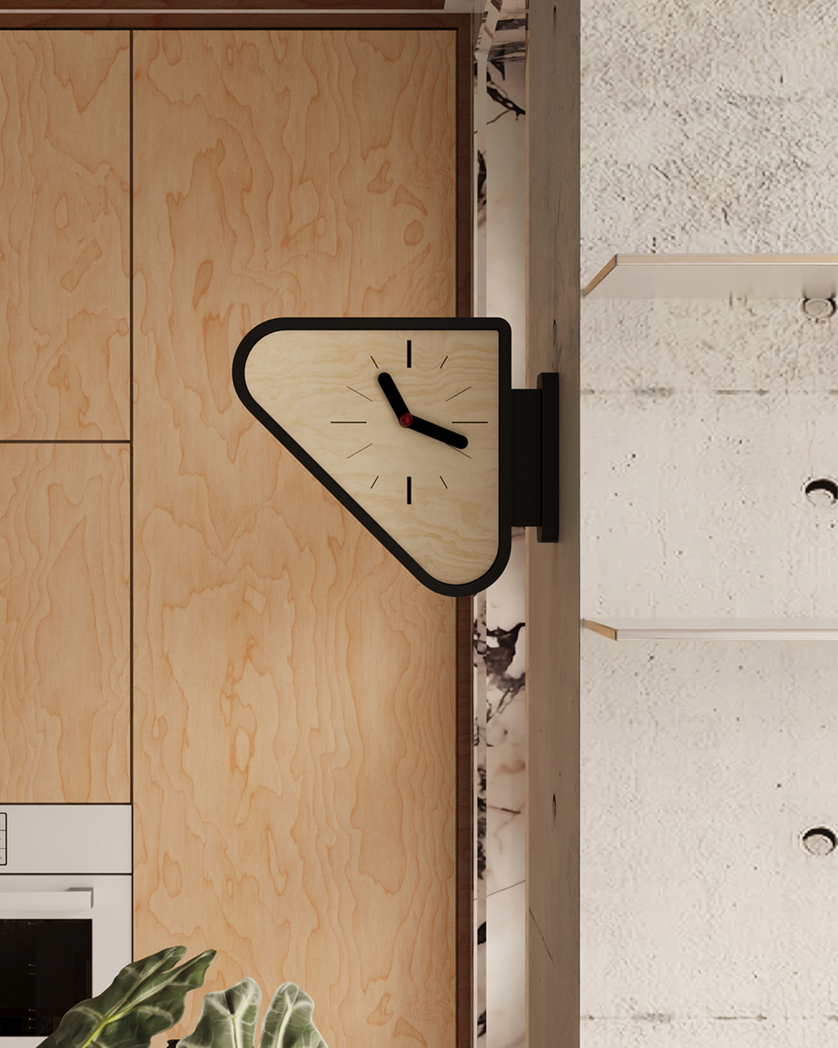 Triangle Corner View Clock