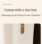 Airtight Rice Container with Measuring Cup, Large Moisture-Proof Rice Dispenser for Rice, Grains