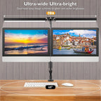 Dual-Head LED Desk Lamp with 28-Inch Light Bars, Clamp Base, USB Controller and Three Color Modes