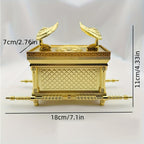 Ark of the Covenant Figurine – Golden Artisan Tabletop Statue, Spiritual Religious Decor for Home & Office, Hanukkah, Easter & Ramadan Gift Ornament, Indoor Outdoor Display, Medium & Large
