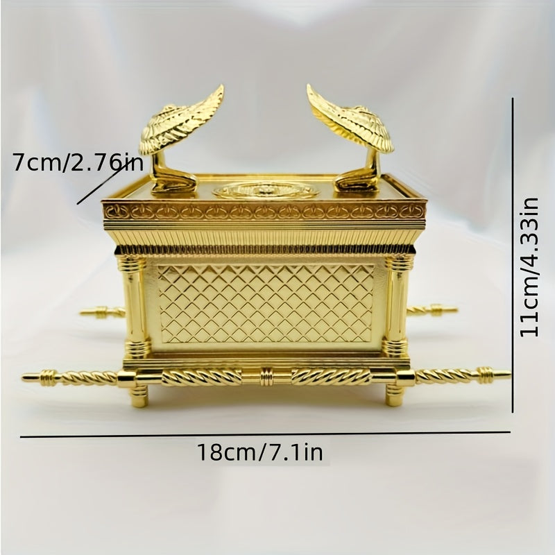 Ark of the Covenant Figurine – Golden Artisan Tabletop Statue, Spiritual Religious Decor for Home & Office, Hanukkah, Easter & Ramadan Gift Ornament, Indoor Outdoor Display, Medium & Large