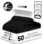 Non-Slip Velvet Hangers with 360° Rotating Hook & Hanger Buckles – Space Saving Closet Organizer Set (50pcs or 20pcs)