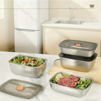 Stainless Steel Food Storage Containers, 6-Pack Airtight Stackable Meal Prep Containers with Lids – 40.58 oz Each, Heavy-Duty Lunch Box Set for Fridge, Freezer, Leftovers, Vegetables, Meat and Pantry