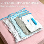 Vacuum Storage Bags with Air Pump, 20-21 Pack Reusable Compression Bags for Clothes, Quilts & Blankets