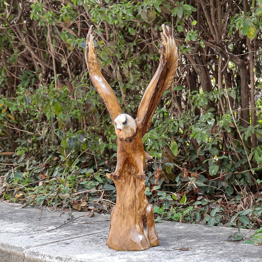Eagle Statue 15.5-Inch Lifelike Resin Sculpture, Majestic Bald Eagle Figurine for Outdoor Garden, Patio, Yard & Indoor Home Decor — Classic Wildlife Art Accent, Housewarming & Holiday Gift