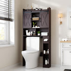 Over-the-Toilet Bathroom Storage Cabinet with 32-Inch Top, Sliding Barn Doors and Nine Color Options