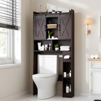 Over-the-Toilet Bathroom Storage Cabinet with 32-Inch Top, Sliding Barn Doors and Nine Color Options