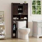 Over-the-Toilet Bathroom Storage Cabinet with 32-Inch Top, Sliding Barn Doors and Nine Color Options