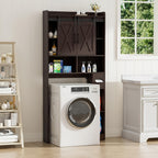 Over-the-Toilet Bathroom Storage Cabinet with 32-Inch Top, Sliding Barn Doors and Nine Color Options