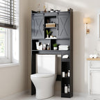 Over-the-Toilet Bathroom Storage Cabinet with 32-Inch Top, Sliding Barn Doors and Nine Color Options