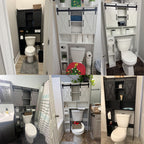 Over-the-Toilet Bathroom Storage Cabinet with 32-Inch Top, Sliding Barn Doors and Nine Color Options