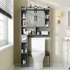 Over-the-Toilet Bathroom Storage Cabinet with 32-Inch Top, Sliding Barn Doors and Nine Color Options