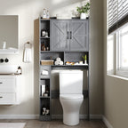 Over-the-Toilet Bathroom Storage Cabinet with 32-Inch Top, Sliding Barn Doors and Nine Color Options