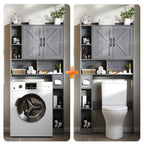 Over-the-Toilet Bathroom Storage Cabinet with 32-Inch Top, Sliding Barn Doors and Nine Color Options