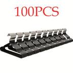 High-Manganese-Steel Clothes Hangers in 30, 50 or 100-Piece Black Packs with Coated Shoulder and Lower Bars