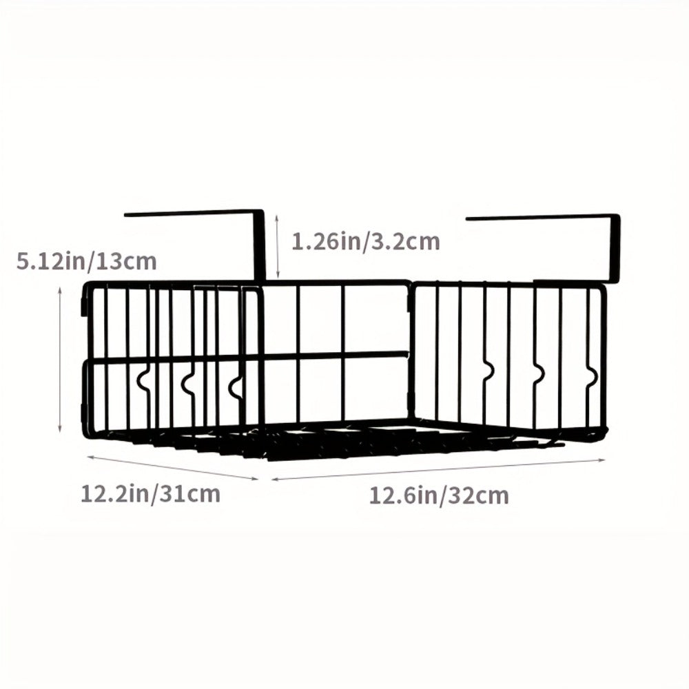 Wall Mount Foldable Storage Basket - Metal Organizer, Collapsible Space Saving for Kitchen Cabinet