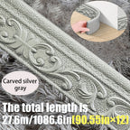 3D Self-Adhesive Foam Baseboard Wall Trim Sticker Waterproof Peel and Stick Carved Wallpaper Border Skirting for Home Decor White Silver Gray Copper Gold 4 8 12 Rolls